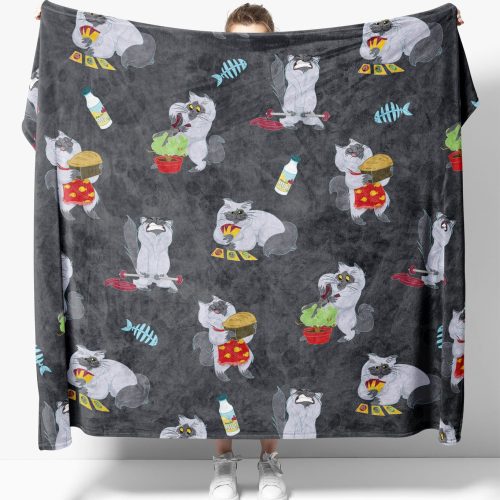 Heat Holders Busy Kitty Blanket Grey - Model #color_grey