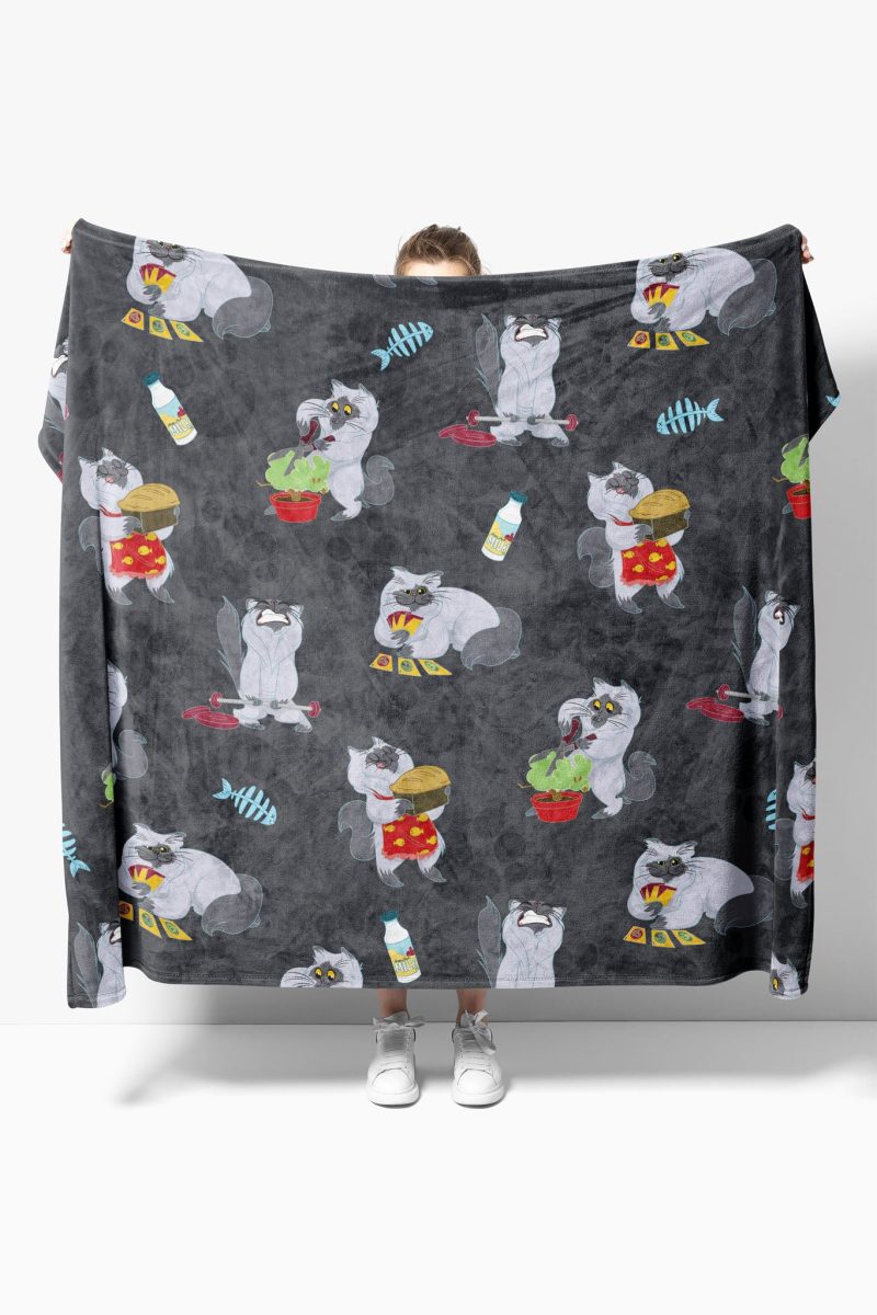 Heat Holders Busy Kitty Blanket Grey - Model #color_grey