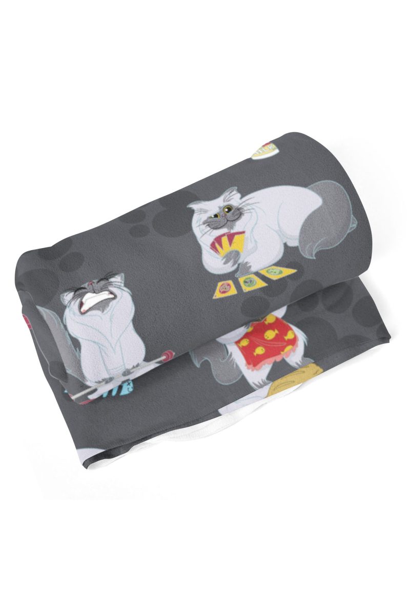 HH Busy Kitty Blanket Grey Rolled