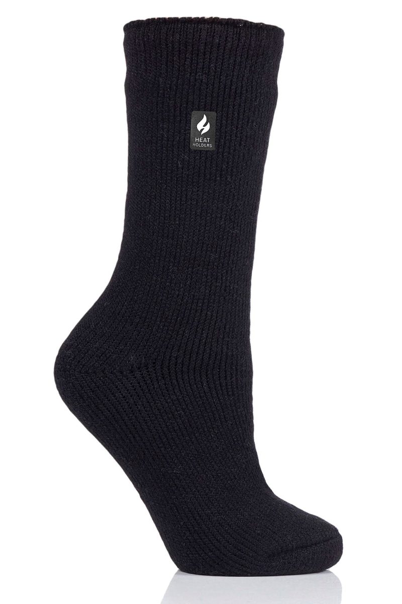 Heat Holders Camellia Women's Original Thermal Crew Sock Black #color_black