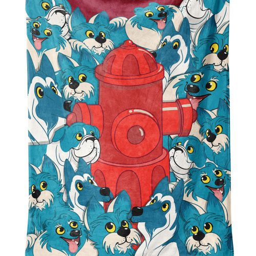 Heat Holders Hero Worship Dog Print Thermal Blanket Personal Size Blueberry - Open View #color_blueberry