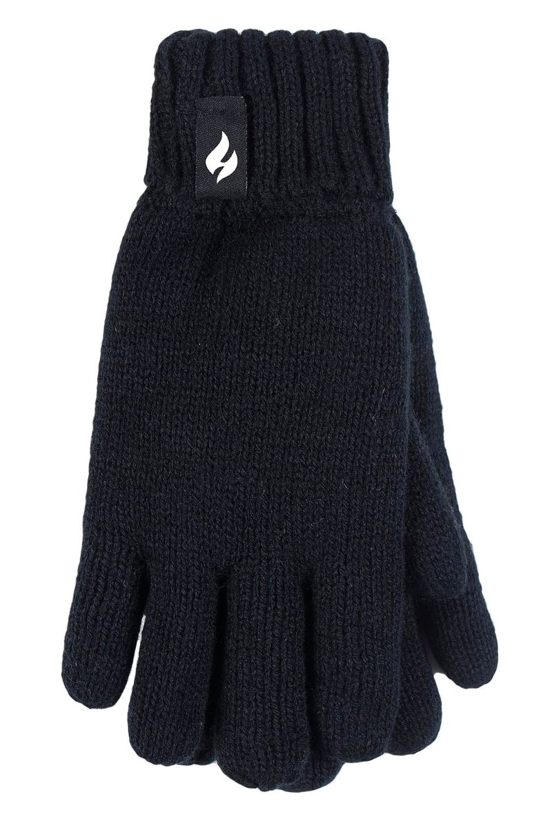 Heat Holders Kids' Storm Rider Thermal Gloves Black #color_black