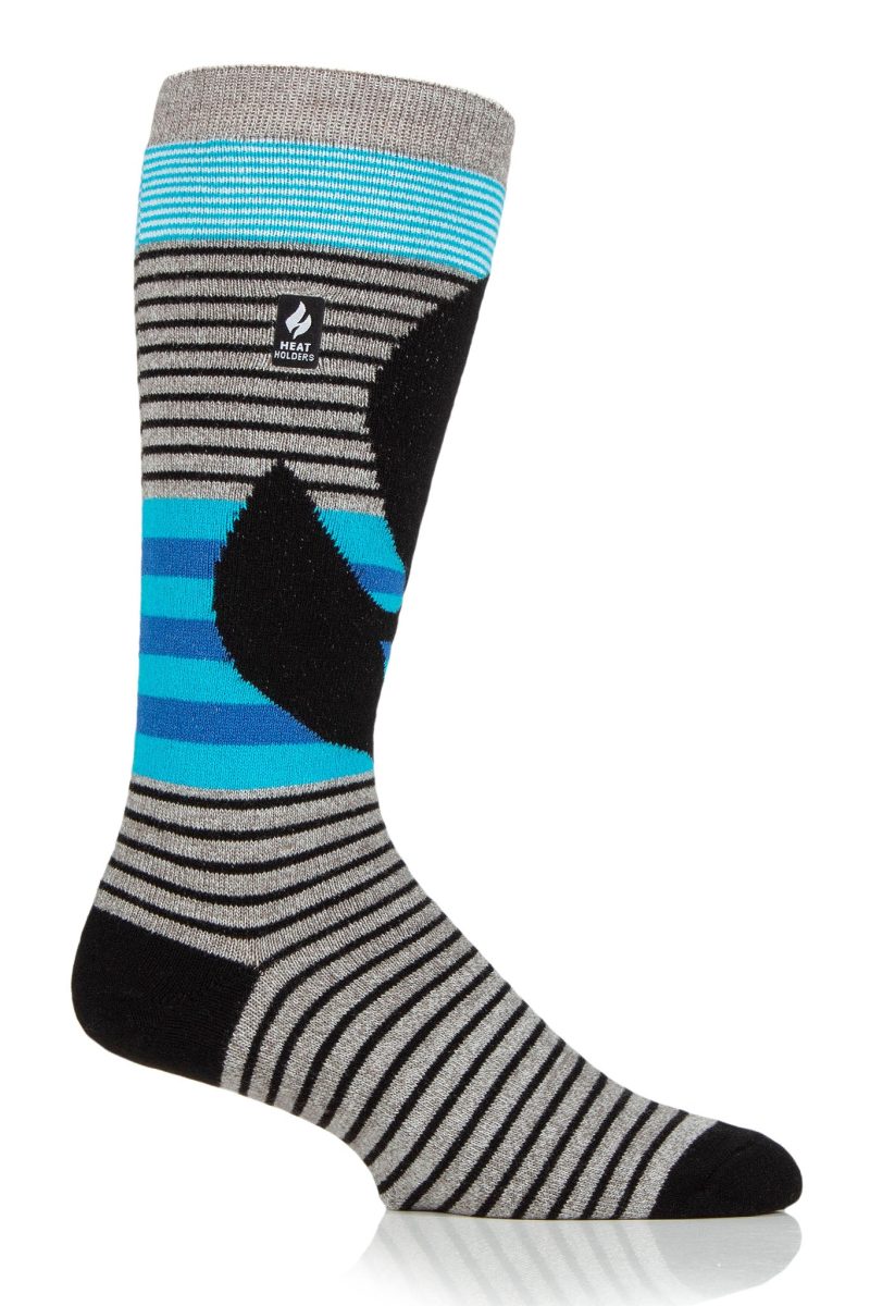 Heat Holders Men's Alpine Snowsports Thermal Long Sock Grey/Black/Green #color_grey/black/green