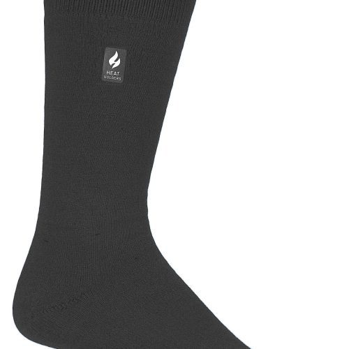 Heat Holders Men's Cardinal Ultra Lite Solid Thermal Crew Sock Charcoal #color_charcoal