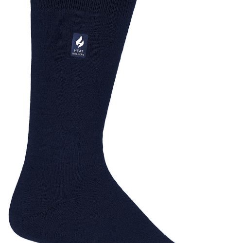 Heat Holders Men's Cardinal Ultra Lite Solid Thermal Crew Sock Navy #color_navy