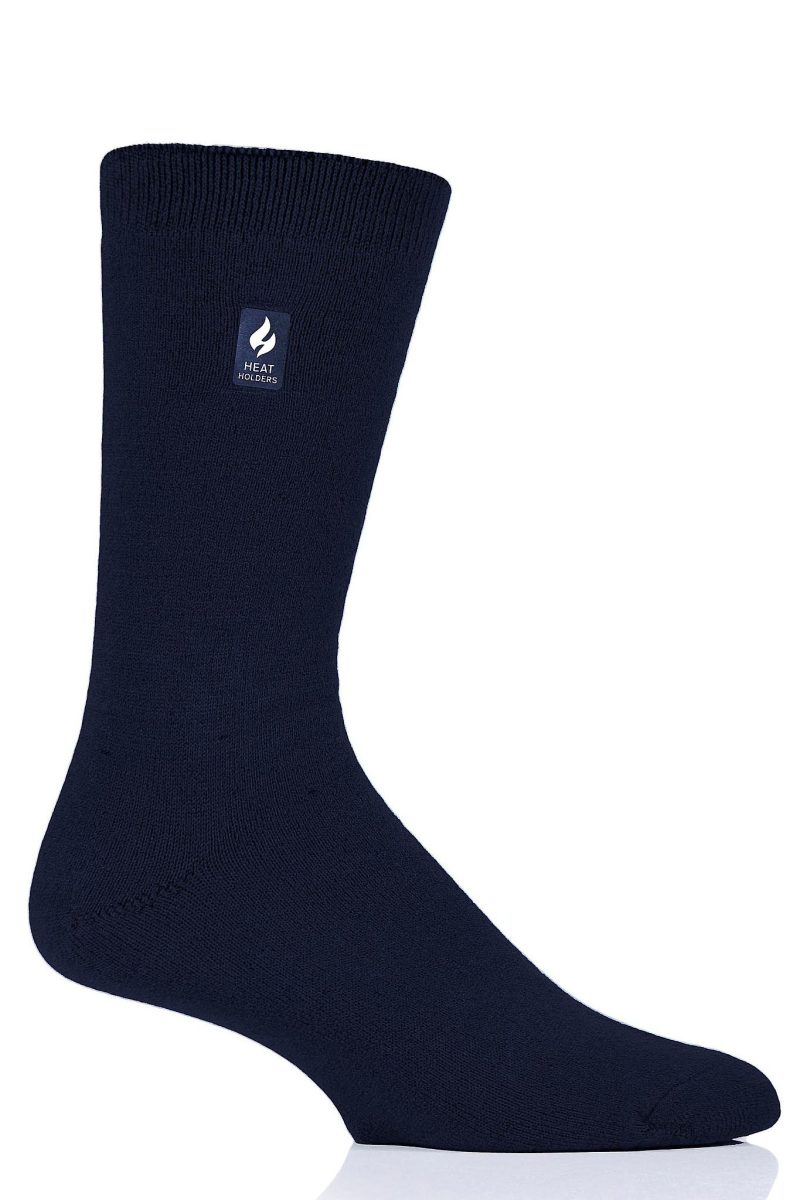 Heat Holders Men's Cardinal Ultra Lite Solid Thermal Crew Sock Navy #color_navy