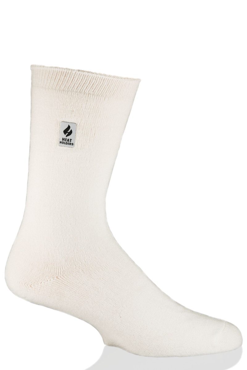 Heat Holders Men's Cardinal Ultra Lite Solid Thermal Crew Sock White #color_white