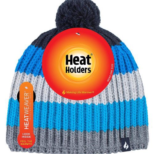 HH Mens Ian Snowsports Block Stripe Hat Grey Blue Pack