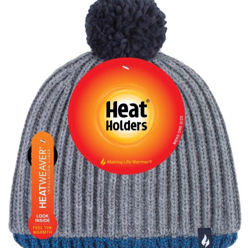 HH Mens Ian Snowsports Contrast Trim Hat Grey Blue Pack