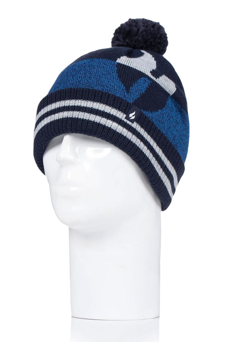 Heat Holders Mens Ian Snowsports Flame Hat Navy/Denim #color_navy/denim