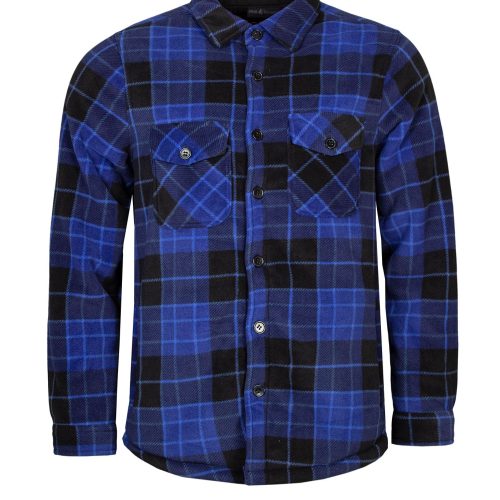 Heat Holders Mens Jax Long Sleeve Plaid Shirt Jacket Cobalt/Black #color_cobalt/black