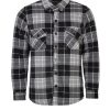 Heat Holders Mens Jax Long Sleeve Plaid Shirt Jacket Grey/Black #color_grey/black