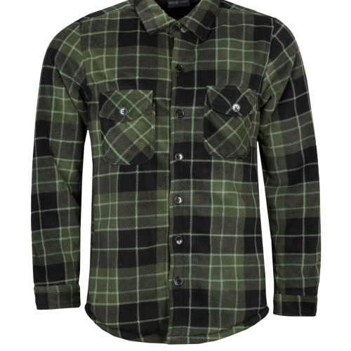 Heat Holders Mens Jax Long Sleeve Plaid Shirt Jacket Hunter/Black #color_hunter/black