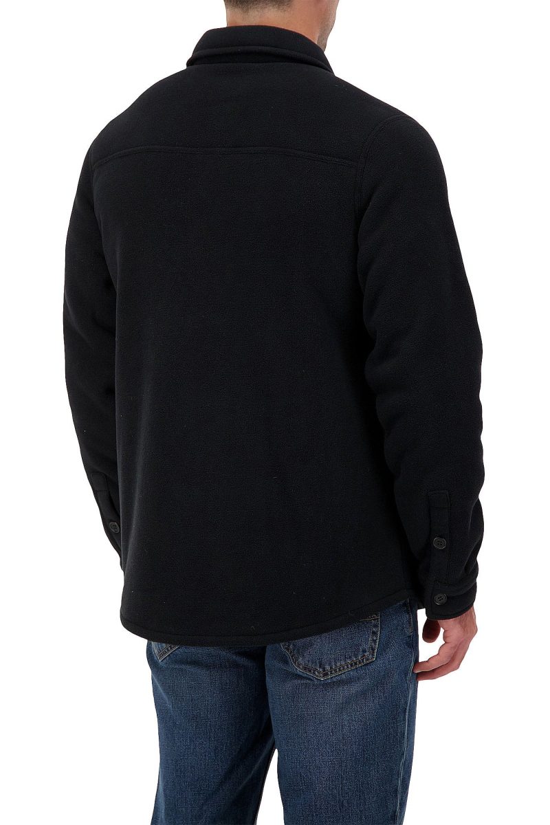 HH Mens Jax Long Sleeve Solid Shirt Jacket Black Model Rear Side