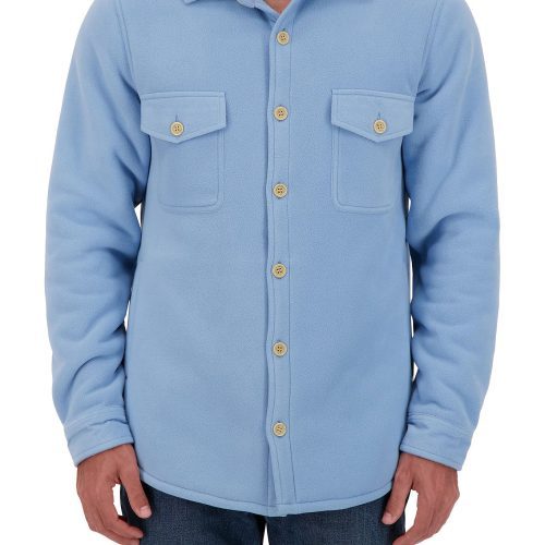 HH Mens Jax Long Sleeve Solid Shirt Jacket Chambray Model