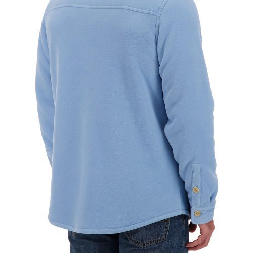 HH Mens Jax Long Sleeve Solid Shirt Jacket Chambray Model Rear Side