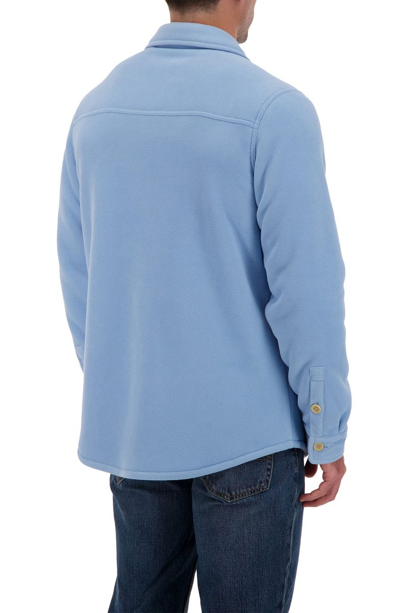 HH Mens Jax Long Sleeve Solid Shirt Jacket Chambray Model Rear Side