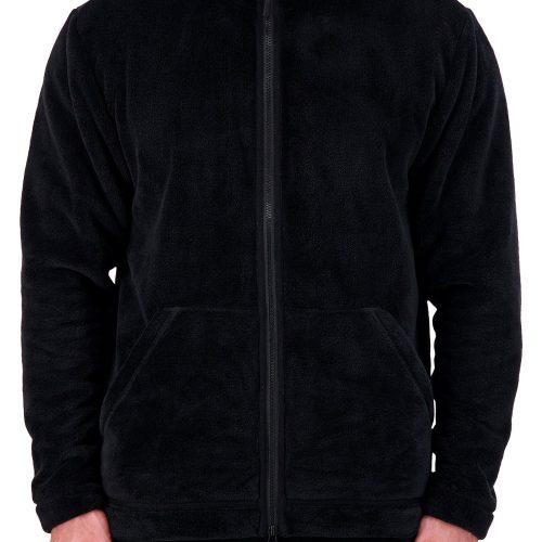 Heat Holders Men's Plush Zip-Front Fleece Jacket Black #color_black