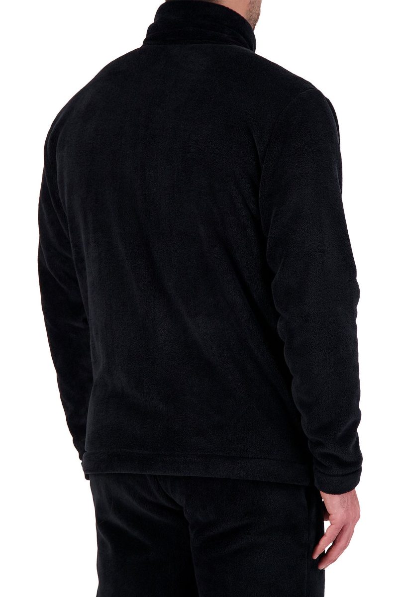 HH Mens Plush Zip Front Jacket Black Rear Side