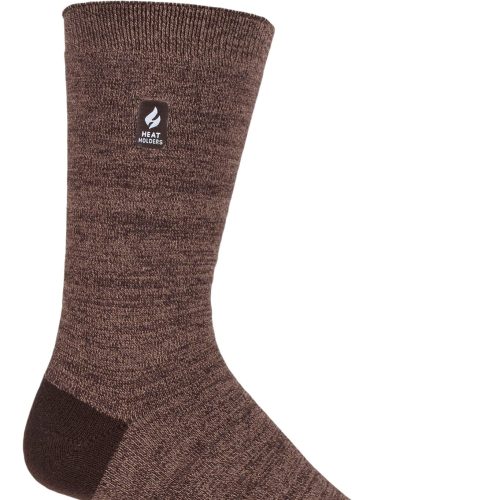 Heat Holders Men's Robin Ultra Lite Twist Thermal Crew Sock Brown #color_brown