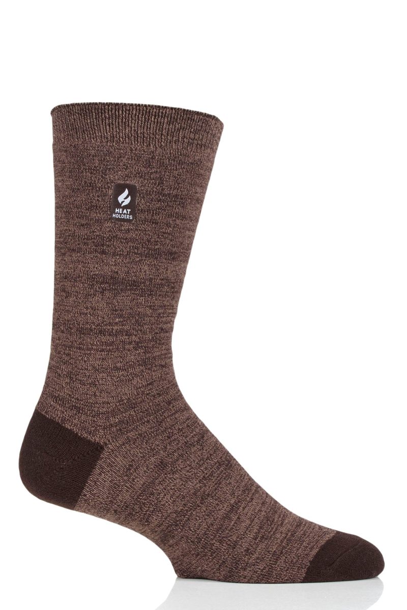 Heat Holders Men's Robin Ultra Lite Twist Thermal Crew Sock Brown #color_brown