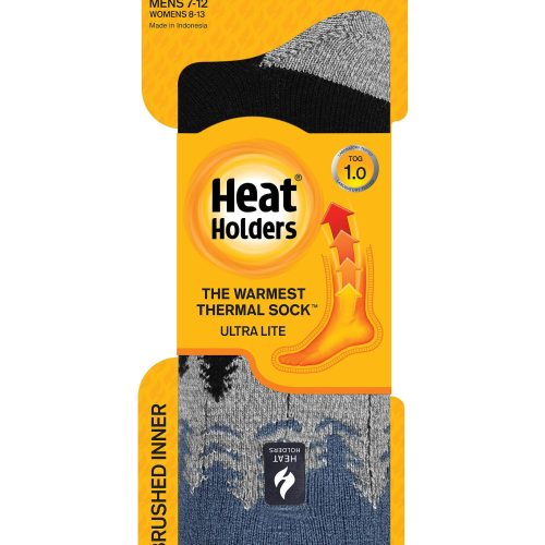 HH Mens Ultra Lite Balsam Trees Novelty Crew Sock Black Pack