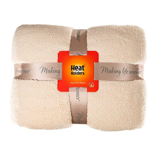 Heat Holders Super Plush Thermal Blanket King Size Ivory #color_ivory