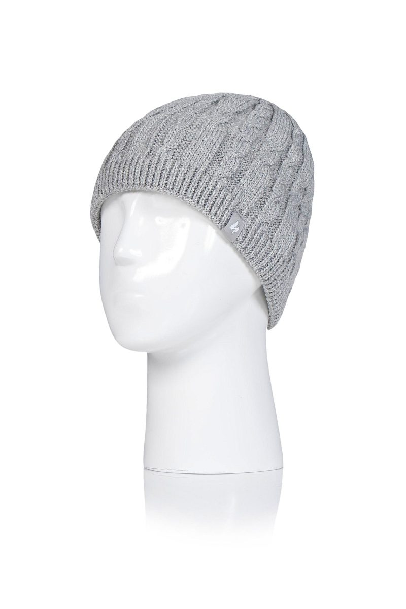 Heat Holders Women's Alesund Cable Knit Thermal Hat Cloud Grey #color_cloud grey