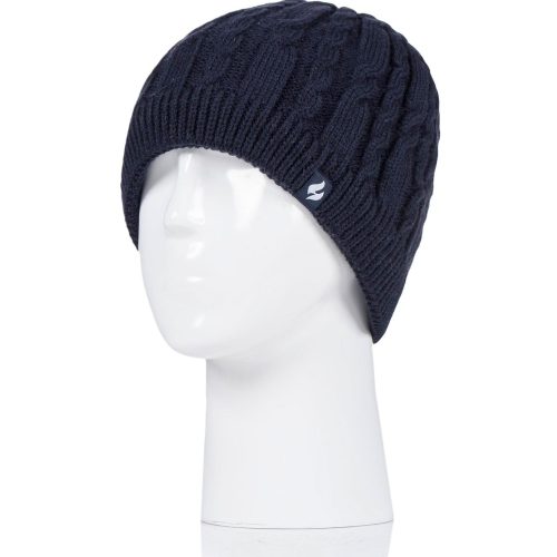 Heat Holders Women's Alesund Cable Knit Thermal Hat Navy #color_navy