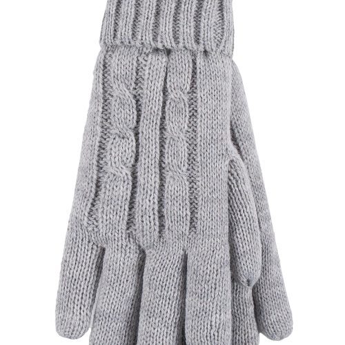 Heat Holders Women's Amelia Cable Knit Thermal Gloves Cloud Grey #color_cloud grey