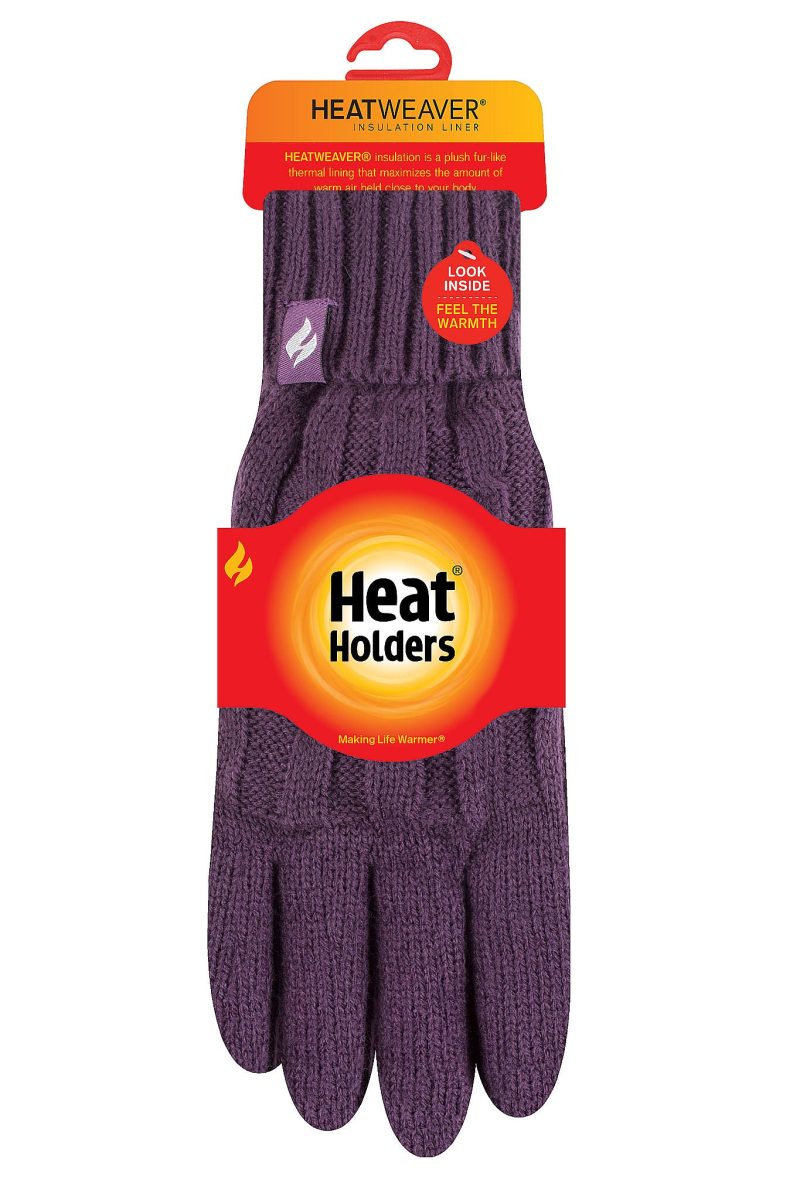 HH Wmns Amelia Cable Knit Gloves Purple Packaging