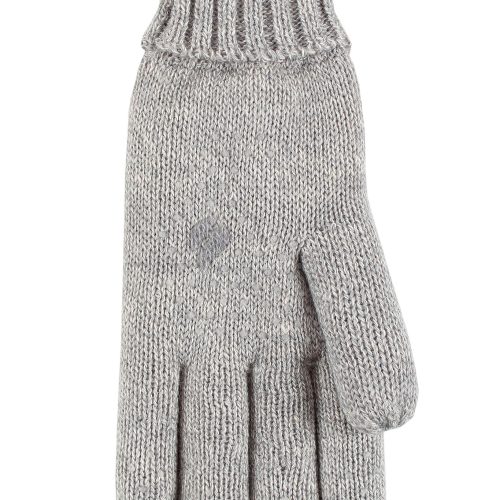 Heat Holders Women's Beth Flat Knit Silicone Grip Thermal Gloves Cloud Grey #color_cloud grey