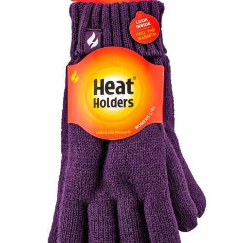 HH Wmns Beth Flat Knit Solid Silicone Grip Gloves Purple Pack