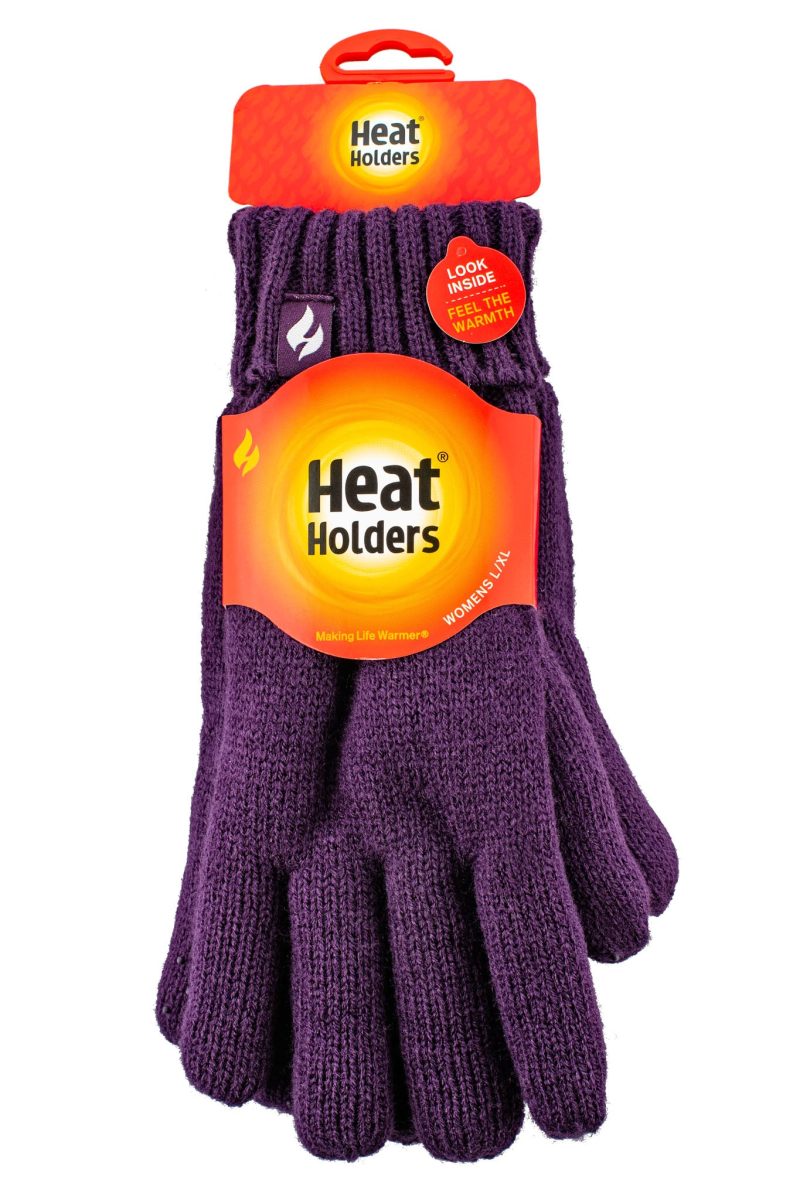 HH Wmns Beth Flat Knit Solid Silicone Grip Gloves Purple Pack