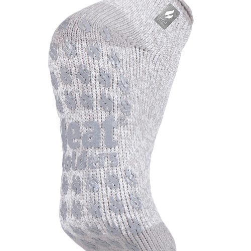 Heat Holders Women's Iris Twist Ankle Thermal Slipper Sock Light Grey/Cream #color_light grey/cream