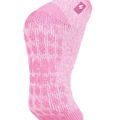 Heat Holders Women's Iris Twist Ankle Thermal Slipper Sock Light Pink/Cream #color_light pink/cream