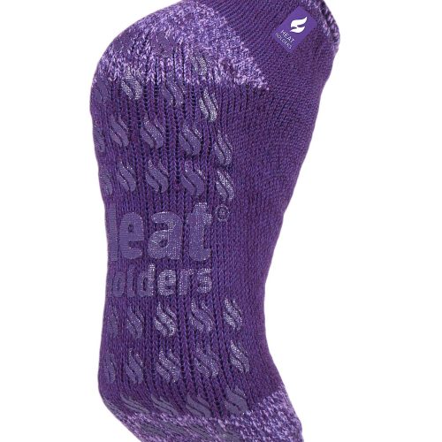 Heat Holders Women's Iris Twist Ankle Thermal Slipper Sock Purple #color_purple