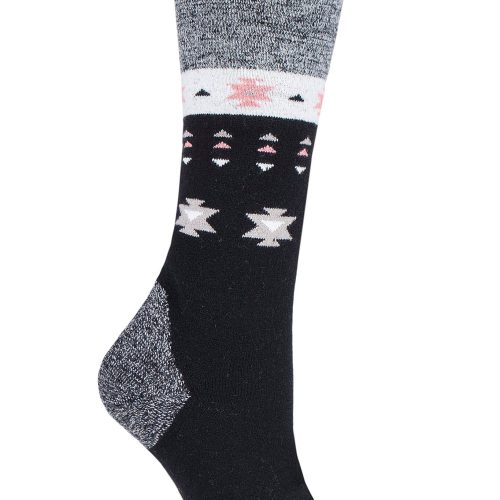 Heat Holders Women's Janica Aztec Snowsports Long Sock Black #color_black