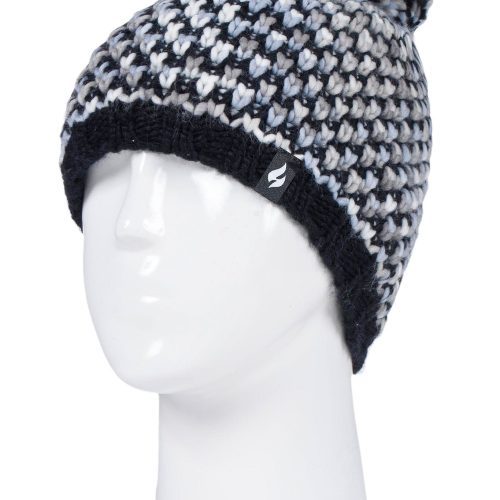 Heat Holders Women's Katelyn Textured Knit Thermal Hat Black #color_black