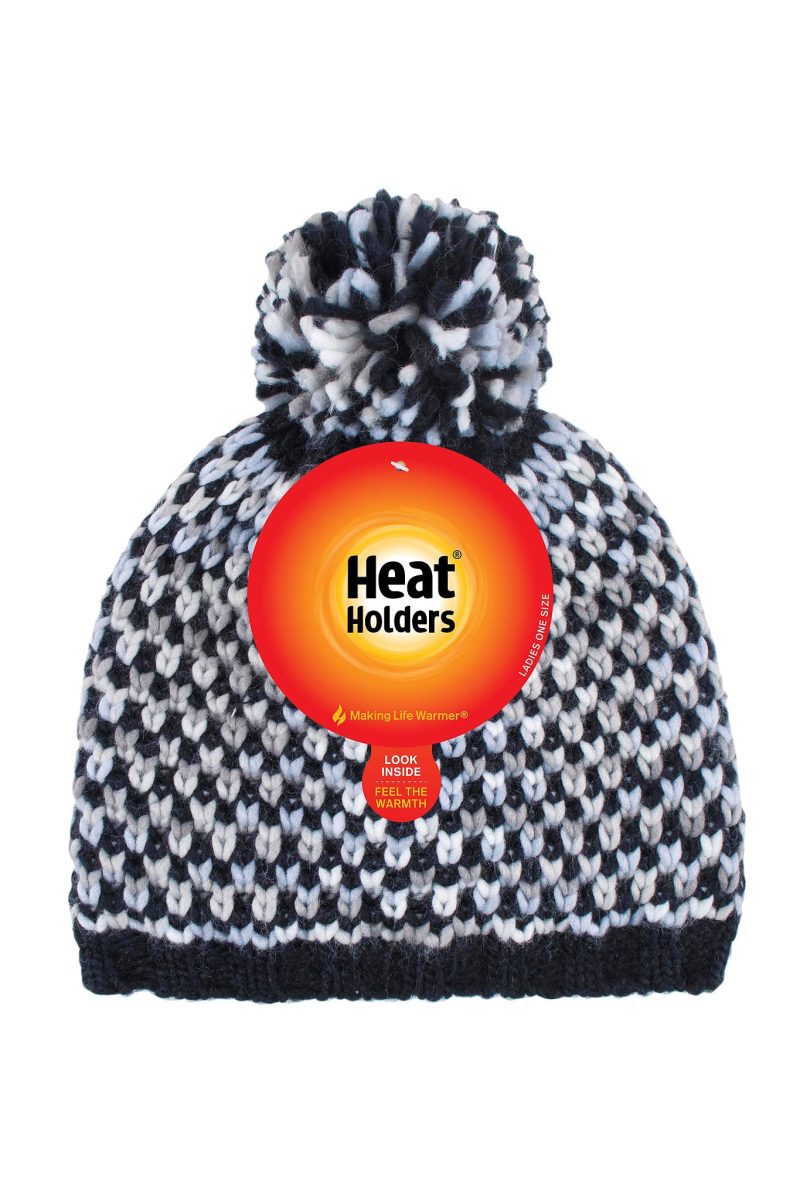 HH Wmns Katelyn Textured Knit Hat Black Packaging