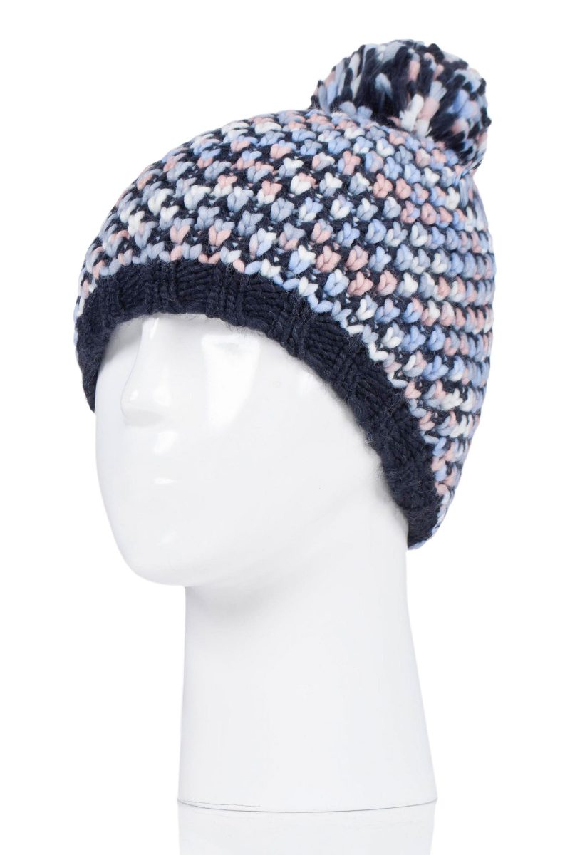 Heat Holders Women's Katelyn Textured Knit Thermal Hat Navy #color_navy