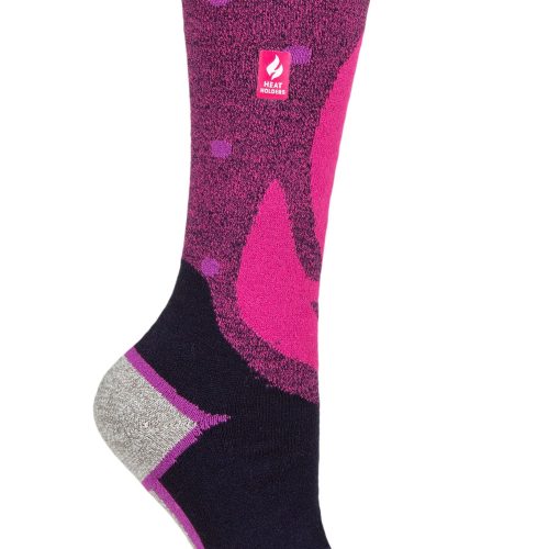 Heat Holders Women's Kelly Snowsports Long Thermal Sock  Raspberry/Navy #color_raspberry/navy