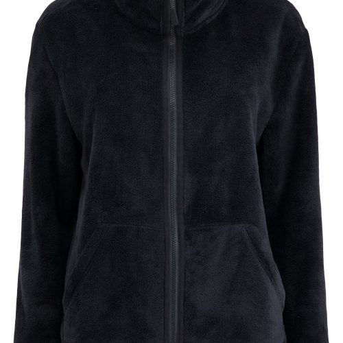 Heat Holders Women's Plush Zip-Front Fleece Jacket Black #color_black