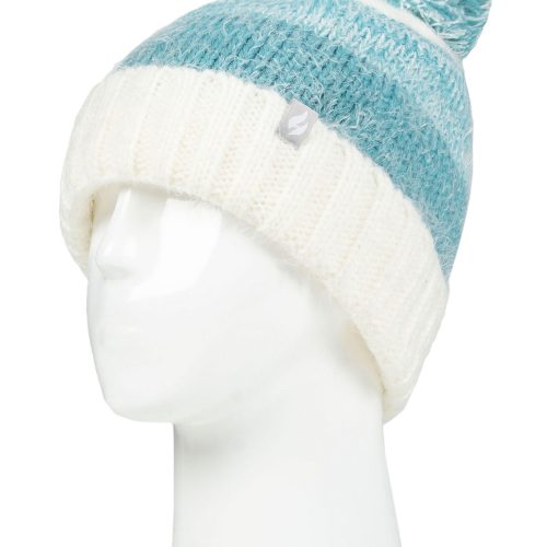 Heat Holders Women's Sloane Feather Knit Roll Up Thermal Hat Teal #color_teal