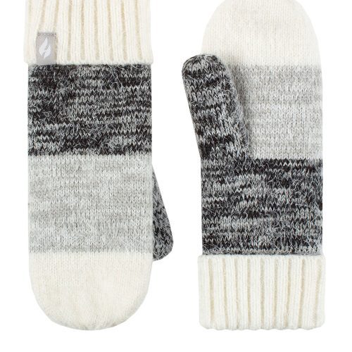 Heat Holders Women's Sloane Flat-Knit Thermal Mittens Charcoal #color_charcoal