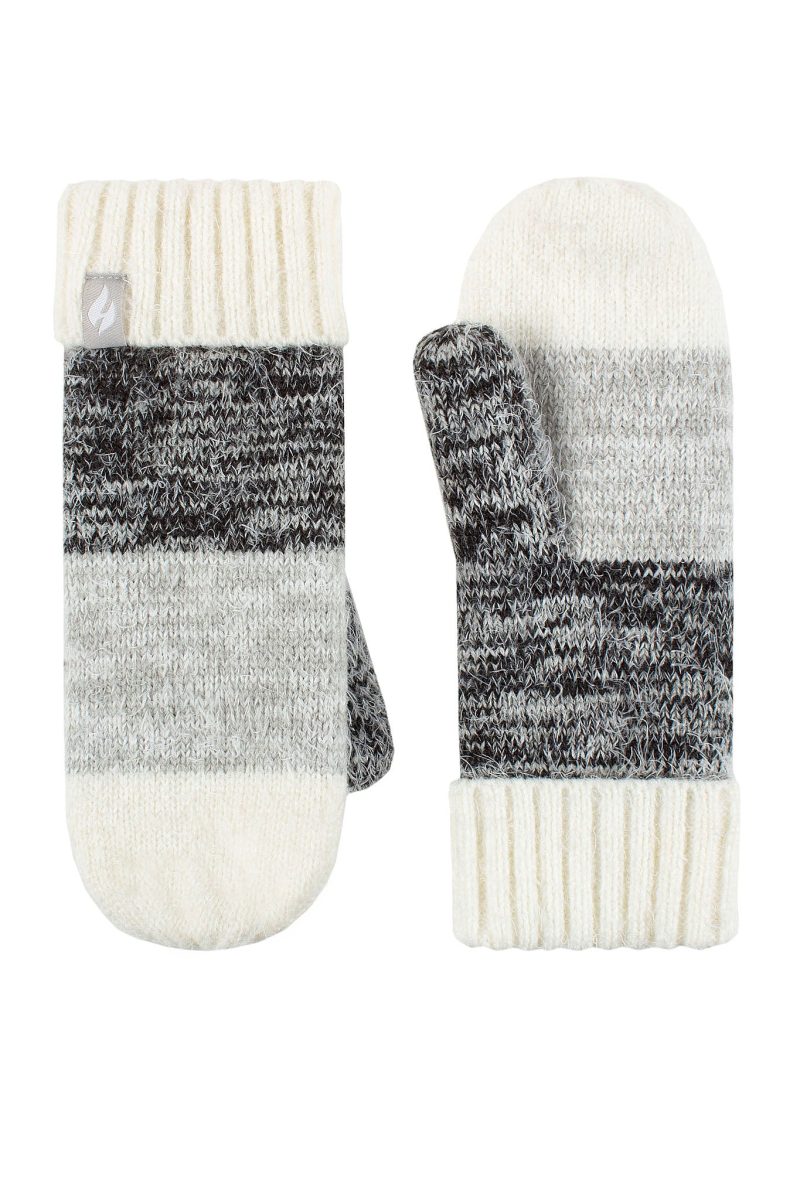 Heat Holders Women's Sloane Flat-Knit Thermal Mittens Charcoal #color_charcoal