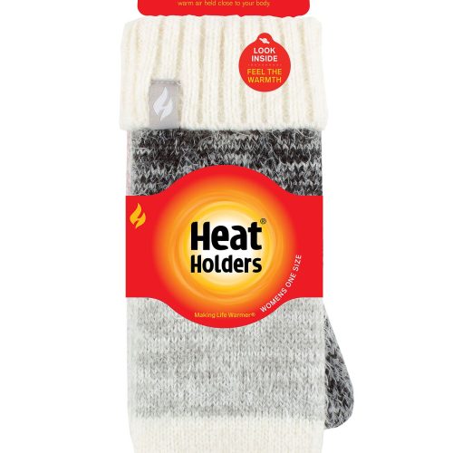 HH Wmns Sloane Flat Knit Mittens Charcoal Packaging