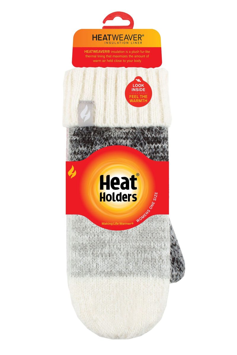 HH Wmns Sloane Flat Knit Mittens Charcoal Packaging