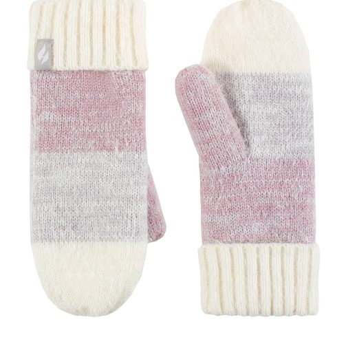 Heat Holders Women's Sloane Flat-Knit Thermal Mittens Pink #color_pink