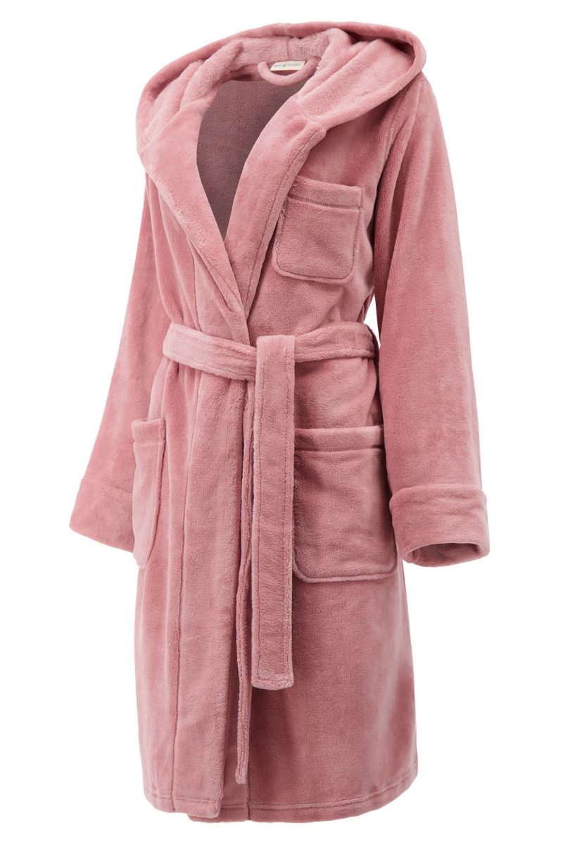 HH Wmns Spa Robe Dusty Pink Front Side